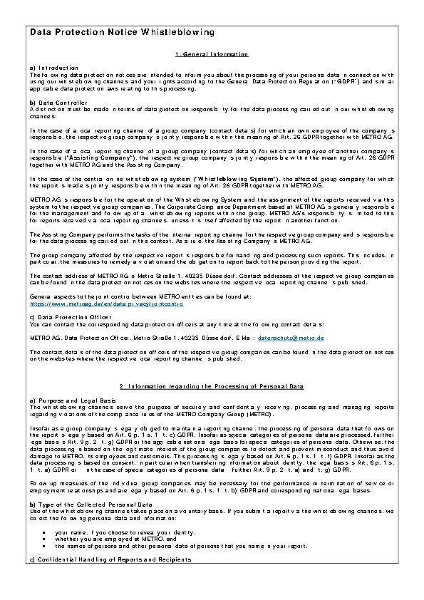 SpeakUp Data Protection Notice - English